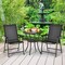 Costway 2PCS Patio Folding Dining Chairs Portable Camping Armrest Garden Black/Grey